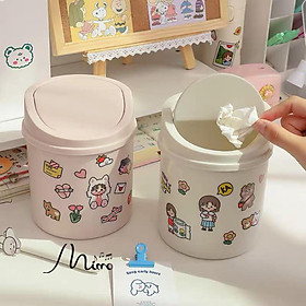 Mua Thùng rác mini để bàn nắp lật tiện lợi gọn gàng sẵn 3 màu