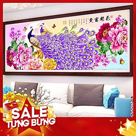 Mua Tranh thêu chữ thập chim công hn0870 150x60cm