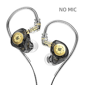 KZ EDX Pro tai nghe động trong Ear Monitor Hifi Wired Tai nghe âm thanh âm thanh âm nhạc âm nhạc âm nhạc Noice Hủy Màu tai nghe: Black No Mic