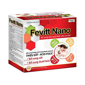 Bổ máu Fevitt Nano HDPHARMA bổ sung Sắt hữu cơ Fumarat, Acid Folic 100 viên