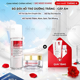Bộ đôi cấp ẩm, dưỡng trắng da Sắc Ngọc Khang: Serum C dưỡng trắng 30ml + Kem dưỡng da ban đêm 30g