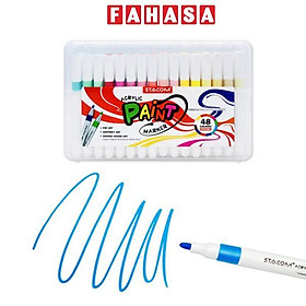 Hộp 48 Bút Dạ Màu Acrylic - Acrylic Paint Marker - Stacom PM048A