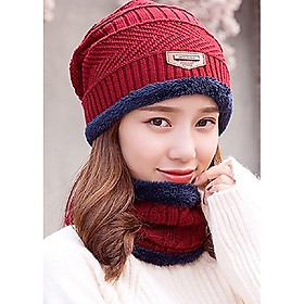 Nón len - Mũ len kèm khăn nam nữ