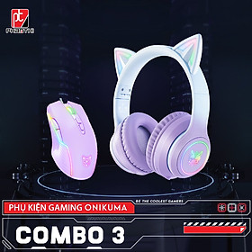 Mua Combo Onikuma Gaming 3 (Tai Nghe Không Dây B90 Blue Purple + Chuột CW905 Purple) - Hàng Chính Hãng