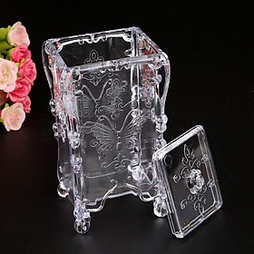 Mua Hộp mica đựng bông tẩy trang in hoạ tiết siêu xinh kích thước 7.5x6.5x14cm