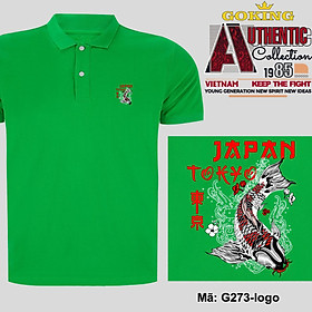 JAPAN, mã logo.g273. Áo thun polo nam nữ, form unisex. Áo phông cổ trụ Goking, vải cá sấu 3D, công nghệ chống nhăn Nhật Bản