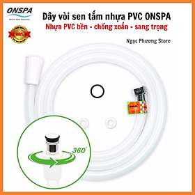 Dây vòi sen tắm nhựa PVC ONSPA xoay 360 độ chống xoắn, dùng cho cả vòi xịt vệ sinh và vòi hoa sen