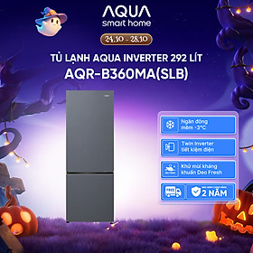Freeship toàn quốc - Tủ lạnh ngăn đông dưới Aqua 292L AQR-B360MA(SLB) - Bảo hành trong 2 năm - Hàng chính hãng