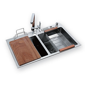 CHẬU RỬA BÁT 2 NGĂN TÍCH HỢP KHAY ĐỰNG ĐỒ HIWIN KS-8148