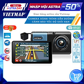 VIETMAP A50 - Camera Hành Trình Ô Tô Trước Sau + Dẫn Đường GPS + Thẻ 32GB