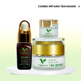 Combo 3 Mỹ Phẩm V9Queen Giúp Mờ Nám Tàn Nhang, Dưỡng Trắng Da