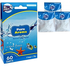 Hộp 3 túi thơm phòng Mr. Fresh Hàn Quốc hương ngàn hoa khử mùi tủ quần áo (10g/gói)