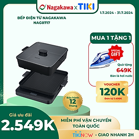 Mua Bếp điện từ đa năng Nagakawa NAG0717 - Kèm nổi lẩu và vỉ nướng chuyên dụng - Hàng chính hãng