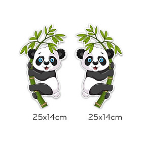 Decal Gấu Trúc Panda dán xe ô tô, sticker dán cửa kính, xe tải