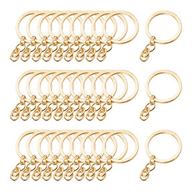 50 Pcs 25mm Keyring Blank Gold Plated  Key Chain Findings Split Rings - 25mm_Rose Gold