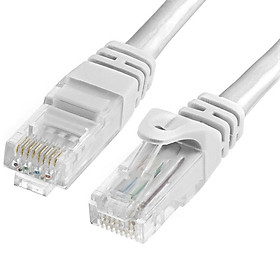 Dây Cáp Mạng Cat6 UTP màu trắng bấm sẵn 2 đầu dài 10m - 50m - Hàng nhập khẩu - 20M