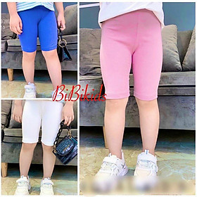 Quần thun leggings đùi cho bé gái đi chơi đi học size 20-40kg chất cotton co giãn chuẩn form