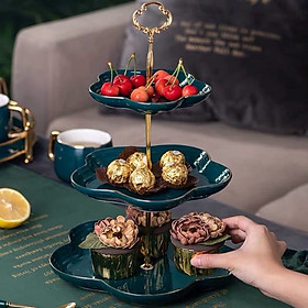 Mua KHAY ĐỰNG BÁNH KẸO HOA QUẢ SỨ MÀU XANH CỔ VỊT HÌNH HOA 5 CÁNH CAMELIA - ANTH401