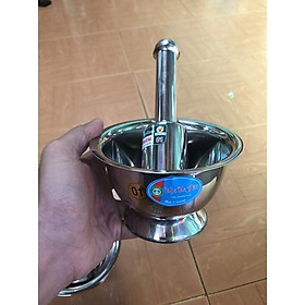 Hình ảnh Dụng cụ giã tiêu đâm tiêu giã hành tỏi cối chày inox cỡ số lớn nhỏ