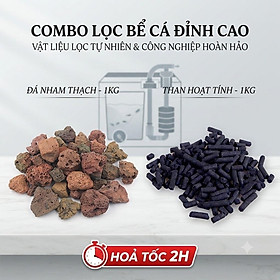 Combo 1kg Đá Nham Thạch + 1kg Than Hoạt Tính Lọc Nước Bể Cá