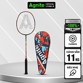 Vợt cầu lông 100% carbon Agnite chính hãng, vợt đơn căng sẵn 11kg, siêu nhẹ, tặng kèm túi đựng vợt, quấn cán đã quấn sẵn