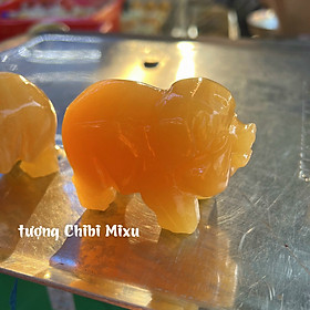 Mua Tượng Heo ú chất đá ngọc Hoàng Long 8cm