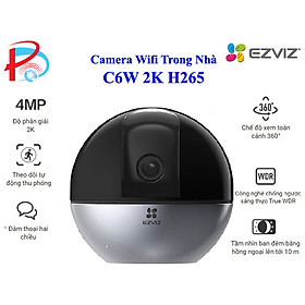 Camera xoay ip wifi 4m 2k ezviz c6w quay quét 360 độ -hàng chính hãng