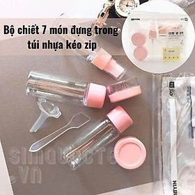 Bộ chiết mỹ phẩm 7 món nhựa cứng cáp an toàn tiện lợi đi du lịch