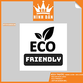 Set 100/200 sticker ECO FRIENDLY(2.5x2.5cm) tem dán mini SẢN PHẨM THÂN THIỆN VỚI MÔI TRƯỜNG dành cho shop (1.087)