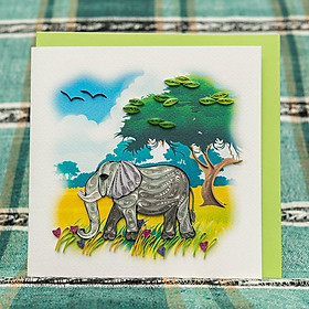 Thiệp Giấy Xoắn Động Vật - Con Voi - CNA1508