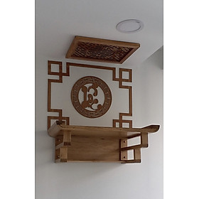 Mua Bàn thờ treo tường gỗ Sồi phủ bóng gỗ màu tự nhiên  mẫu chân thẳng đơn giản hiện đại  tặng bộ trang trí ốp lưng chữ lộc  tấm chống ám và bộ chỉ viền Sản phẩm có nhiều kích thước để lựa chọn TM121139