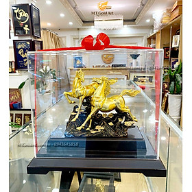Mua Tượng ngựa dát vàng 24k(32x30x20cm) MT Gold Art- Hàng chính hãng  quà tặng sếp  đối tác  khách hàng vip  trang trí nhà cửa  để bàn làm việc