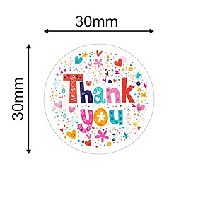 Tem nhãn in,Thank You giấy Trắng Sticker label_100pcs