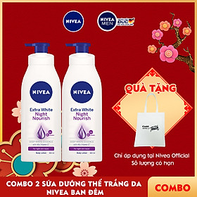 Bộ đôi Sữa Dưỡng Thể Trắng Da Nivea Ban Đêm (400mlx2) - 88126