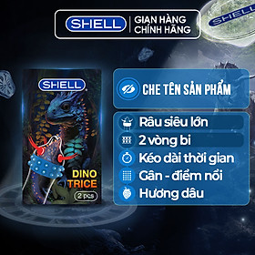 Bao cao su shell dino trice - 1 bao gai, 2 vòng bi + 1 bao shell performax | shell chính hãng