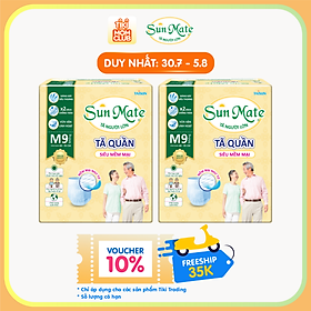 Combo 2 Tã Quần Người Lớn Sunmate Mềm Mại M9 (9 Miếng)
