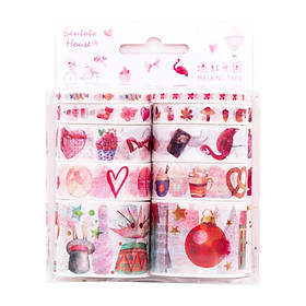 Bộ 10 băng keo giấy trang trí Washi Tape phong cách Hàn Quốc