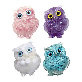 Crystal Owl Decoration Owl Statue for Office Decor Housewarming Gift 3pcs