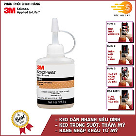 Keo dán nhanh trong suốt siêu dính Scotch-Weld 28.3g 3M Scotch-Weld CA4 - Hàng Mỹ, dán được trên nhiều vật liệu, thẩm mỹ cao - Tốc độ 247