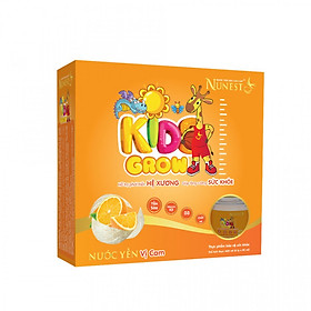 Lốc nước yến dinh dưỡng phát triển chiều cao cho bé Nunest Kid Grow vị Cam (6 lọ x 70ml)