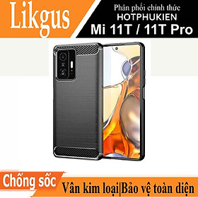 Ốp lưng chống sốc vân kim loại cho Xiaomi 11T 5G / 11T Pro 5G hiệu Likgus (bảo vệ toàn diện, chống va đập) - hàng nhập khẩu
