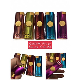 Mua Hộp Quẹt bật lửa| xoay vòng có đèn chóp | Quẹt khò chống gió| thiết kế độc lạ | Quẹt xoay tròn có đèn