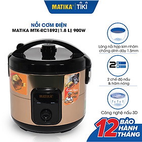 Mua Nồi Cơm Điện MATIKA 1.8L MTK-RC1892 - Hàng chính hãng