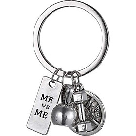 1Pc Strength Sports Barbell Dumbbell Keyring Charm Weight Fitness Weightlifting Gym Crossfit Keychain Gifts for Boyfriend