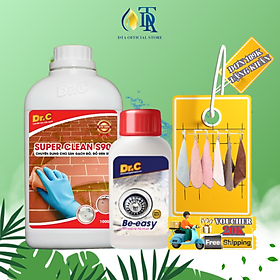 Combo Tẩy Bồn Cầu Bị Ố Vàng,Tẩy Gạch Men,Tẩy Xi Măng S90+Bột Thông Cống Cực Mạnh,Tẩy Lồng Máy Giặt,Thông Bồn Cầu Be-easy Dr.c