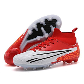 LCRTZKG Mùa hè Man Breathable Football Shoes TF Chống va chạm Hỗ trợ Ren-up Giày Soocer Không đàn hồi Giày chống trượt