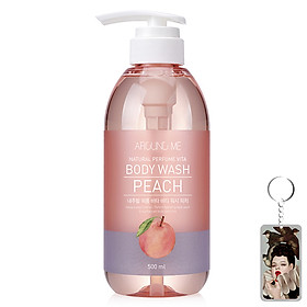 Sữa tắm hương đào Welcos Around Me Body Wash Peach Hàn Quốc 500ml Tặng Móc khóa