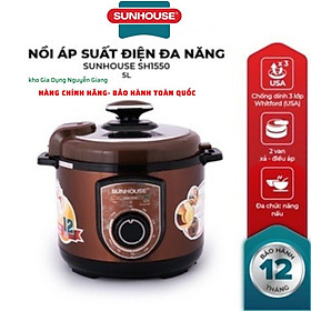 Mua Nồi áp suất điện đa năng SUNHOUSE 5lit SHD1550 cà phê Hàng Chính Hãng