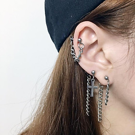 Bộ 3 bông tai xích thiết kế khác biệt mạnh mẽ bụi bặm
