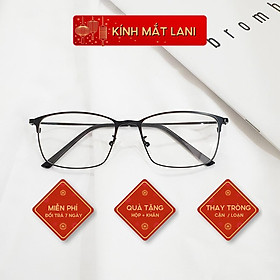 Gọng kính nam nữ thời trang dáng chữ nhật kim loại thanh mảnh LANI 9042 - Lắp mắt cận có độ theo yêu cầu